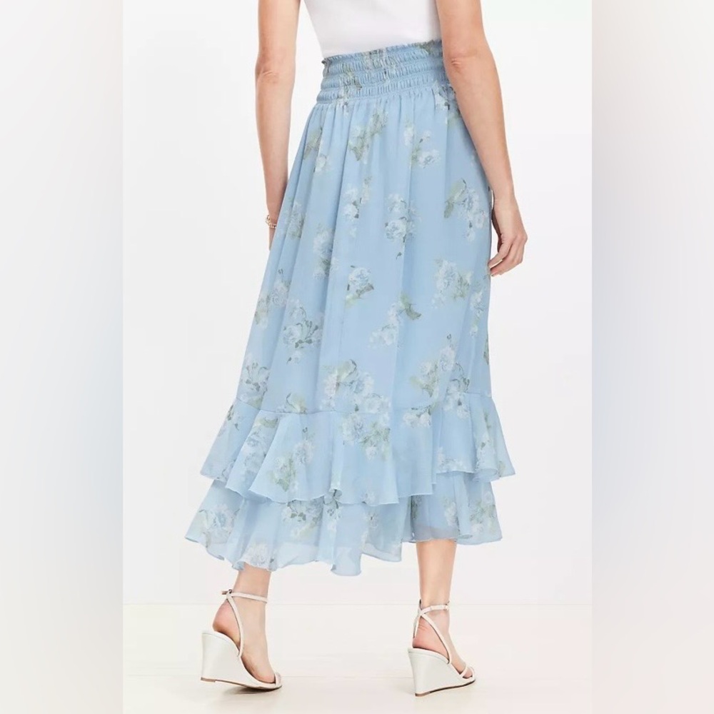 LOFT Floral Ruffle Smocked Maxi Skirt - Picture 2 of 6